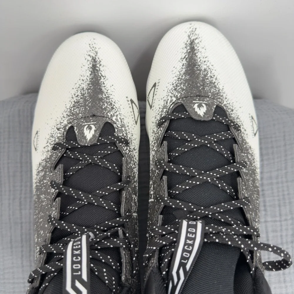 Under Armour Spotlight Cleats Men's 16‎ Black White Speckle Football Shoes NWOT